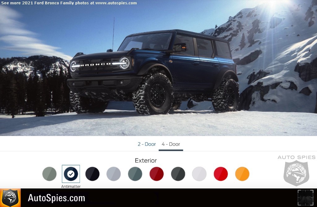 2021 Ford Bronco 4 Door Colors