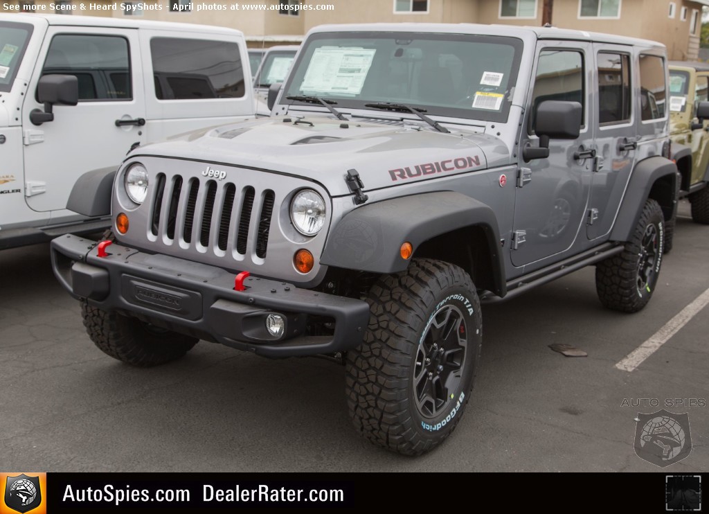 Silver jeep with store red accents