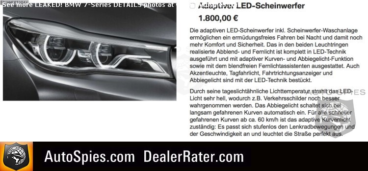 Pricing Options More Details Of The All New Bmw 7 Series Leak Out Days Before Its Unveil Autospies Auto News