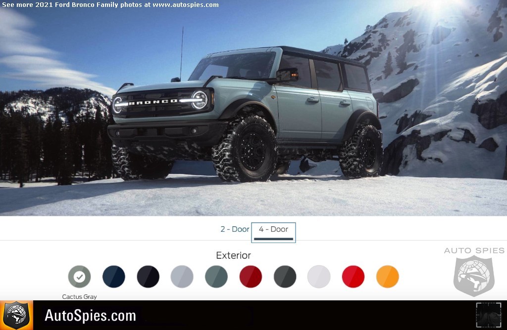 Pick Your Colors Which One Is Your Choice For The 2021 Ford Bronco And Are You Going Two Or Four Doors And Sasquatch Autospies Auto News